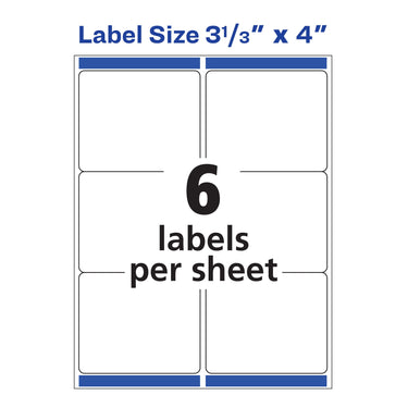 Avery Printable Shipping Labels with Sure Feed, 3-1/3